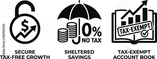 Tax-free savings account concept with financial growth
