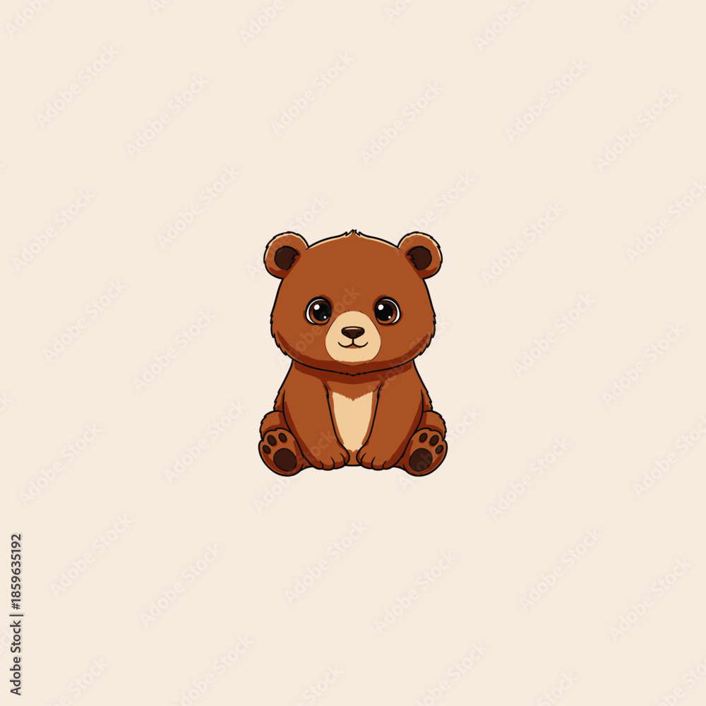 Obraz premium illustration of a bear icon flat vector design.