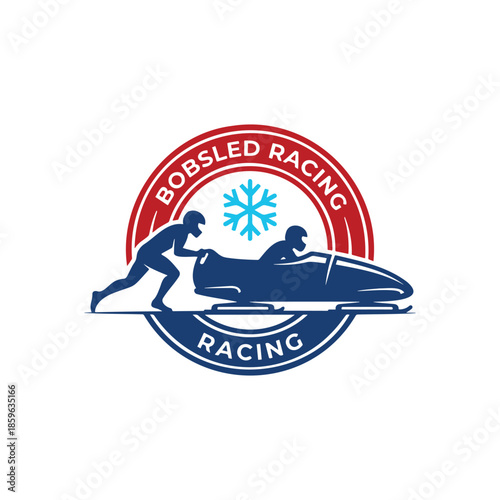 Professional bobsleigh club logo emblem designed for winter sports teams and branding.