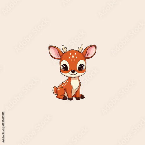 illustration of a deer icon flat vector design.