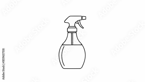 Simple outline drawing of a spray bottle filled with liquid.