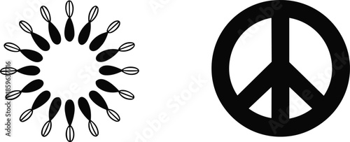 Two iconic symbols of peace and unity presented side by side