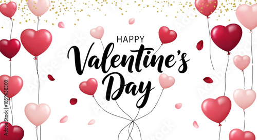 Valentine's Day Heart Balloons Festive Celebration Love Romance Marketing Promotion Web Design Social Media