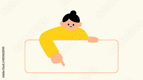 Cartoon person holding blank sign