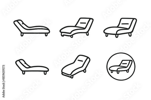 Chaise lounge outlines on a gradient background