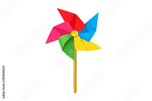 Colorful pinwheel toy with glowing effect