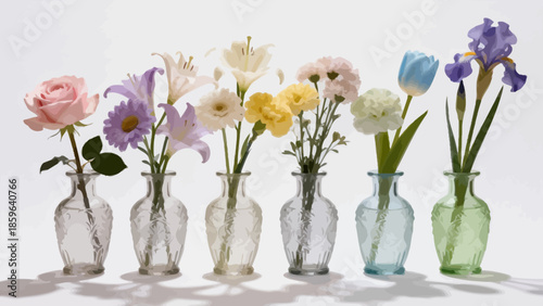 Flowers in Glass Vases