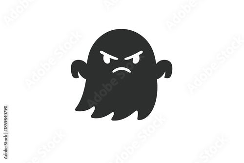 Angry Ghost Icon on Gradient Background