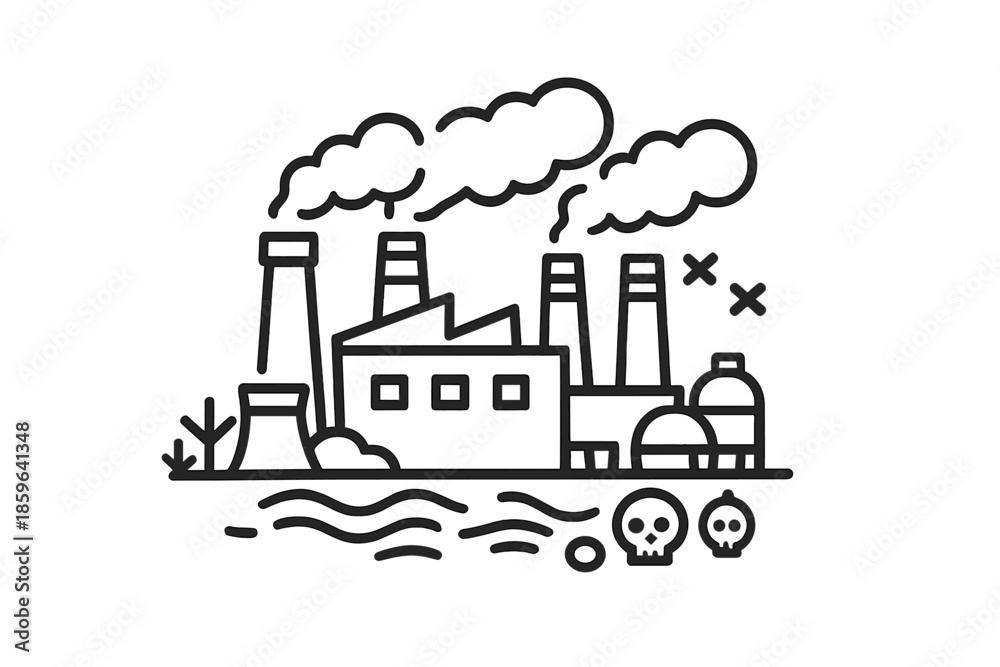 Fototapeta premium Factory Pollution Icon