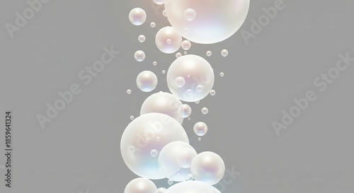 Wallpaper Mural Elegant Floating Bubbles on Grey Background with Soft Reflections and Highlights Torontodigital.ca