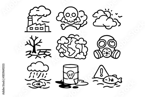 Environmental Pollution Icons