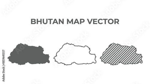 Vector map of Bhutan in various styles for graphic designs