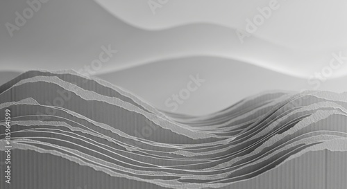 Wallpaper Mural Abstract Black and White Layered Landscape with Soft Curves and Textured Details Torontodigital.ca