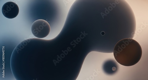 Wallpaper Mural Abstract Shapes and Organic Forms with Curves and Depth in Soft Color Palette Torontodigital.ca