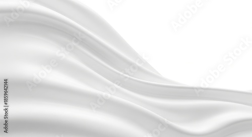 Wallpaper Mural Flowing White Fabric Texture with Soft Waves and Gentle Curves on a Bright Background Torontodigital.ca