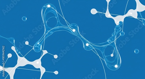 Wallpaper Mural Abstract Blue Background with Fluid Shapes and Network-Like Structure in Modern Style Torontodigital.ca