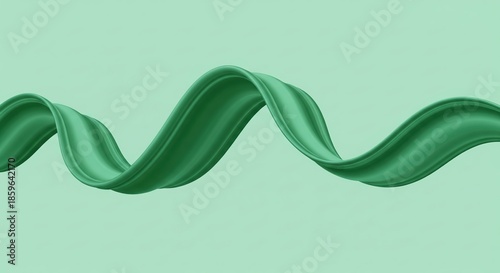 Wallpaper Mural Green Wavy Fabric Flowing Across Soft Mint Background for Creative Design Projects Torontodigital.ca