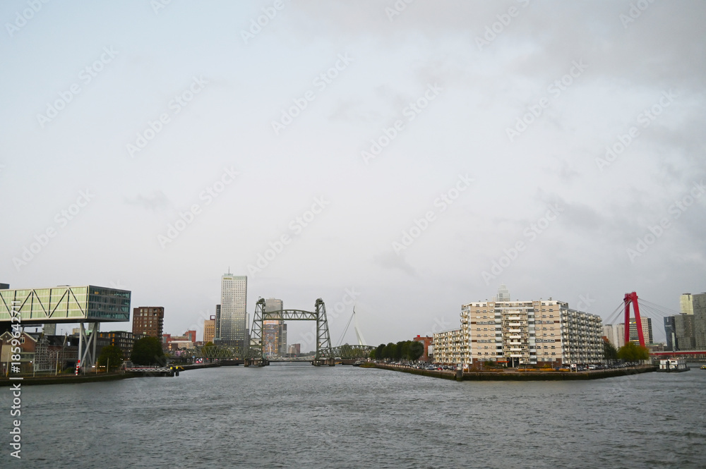 Fototapeta premium Rotterdam, Brücken, Skyline