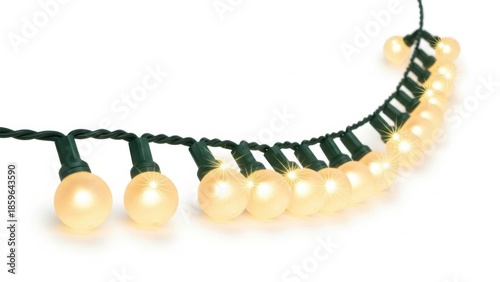 String of pearl lights isolated on transparent background