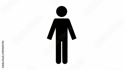 Simple Black Silhouette of a Standing Person Icon.