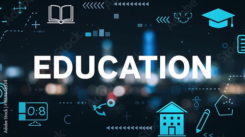 Education Concept with Icons and Text