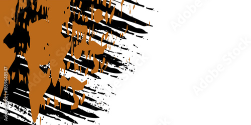 orange black brush Car sticker wrap pattern banner abstract sporty lines black orange color combination grunge brush modern pattern racing motorsport vector design.