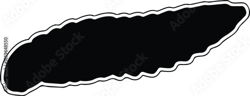 Silhouette abstract organic shape with wavy border Vector Illustration