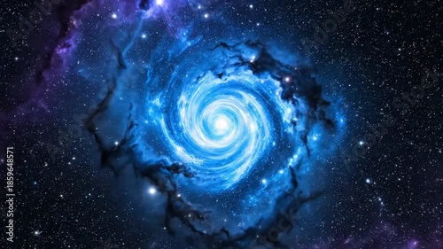 Cosmic spiral galaxy in deep space with bright stars and nebulae abstract digital illustration