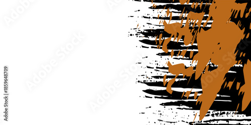 orange black brush Car sticker wrap pattern banner abstract sporty lines black orange color combination grunge brush modern pattern racing motorsport vector design.