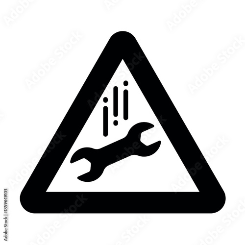 Warning sign of falling tools or equipment hazard