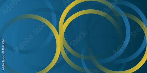 Minimal geometric background. Modern yellow gradient circle composition. Abstract background. Circular line pattern.