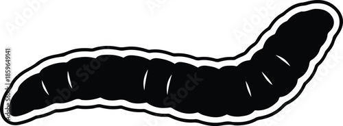 Silhouette of a stylized caterpillar worm on white background Vector Illustration