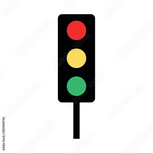 Essential Traffic Signal Icon Showing Stop Caution and Go