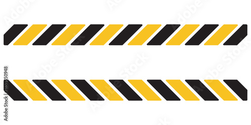 Black and yellow diagonal stripes vector illustration, blank warning background, industrial safety line pattern, attention symbol, hazard design for signage and alerts.