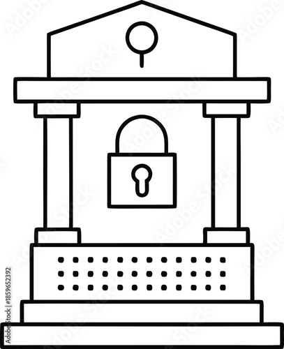 forgotten password altar line art vector illustration on transparent background