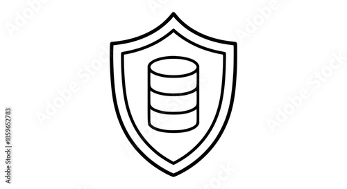 Data shield clear symbol black white icon
