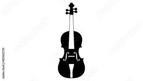 String violin abstract concept black white icon 