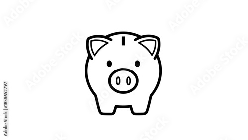 Bank pig minimal symbol black white icon