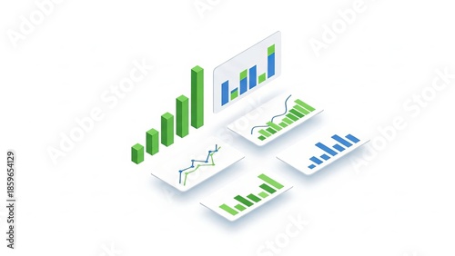 Wallpaper Mural Isometric Business Analytics Data Visualization Torontodigital.ca
