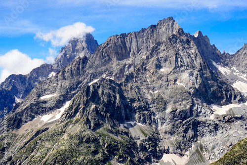 The Mont Blanc massif at the border of France, Italy, and Switzerland, showcasing Europe’s highest alpine landscape.