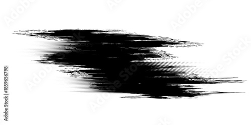 Distorted grunge layer error. Noise destroys texture. Vector trendy deformed glitch shape