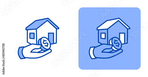 Assets Line Color  Two-tone color and contrasting background icon illustration