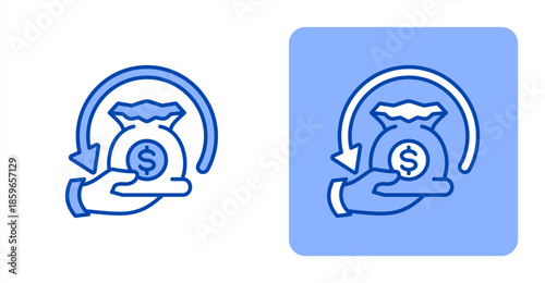 Roi Line Color  Two-tone color and contrasting background icon illustration