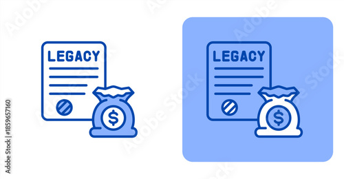Legacy Line Color  Two-tone color and contrasting background icon illustration