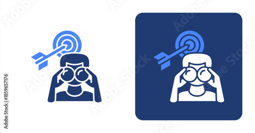 Vision Glyph Color  Two-tone color and contrasting background icon illustration