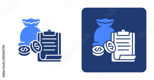 Planning Glyph Color  Two-tone color and contrasting background icon illustration