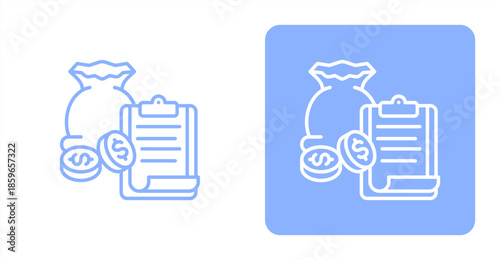 Planning Line  Two-tone color and contrasting background icon illustration