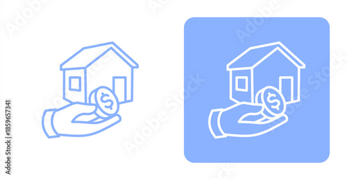 Assets Line  Two-tone color and contrasting background icon illustration