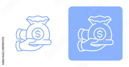 Capital Line  Two-tone color and contrasting background icon illustration