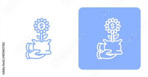 Prosperity Line  Two-tone color and contrasting background icon illustration